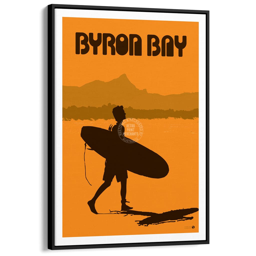 Surf Byron Bay With Mount Warning | Australia Print Art