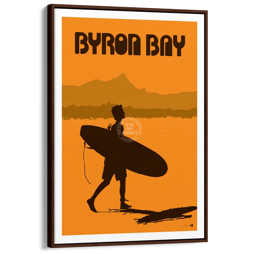 Surf Byron Bay With Mount Warning | Australia Print Art
