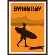 Surf Byron Bay With Mount Warning | Australia Print Art
