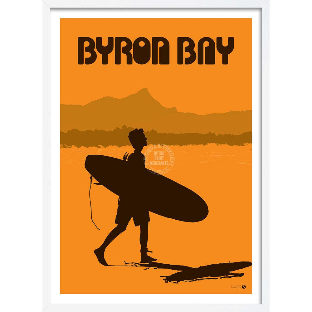 Surf Byron Bay With Mount Warning | Australia Print Art