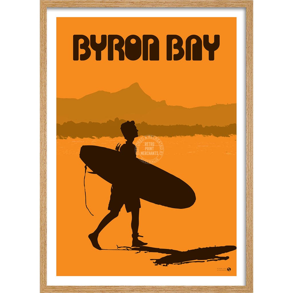 Surf Byron Bay With Mount Warning | Australia Print Art