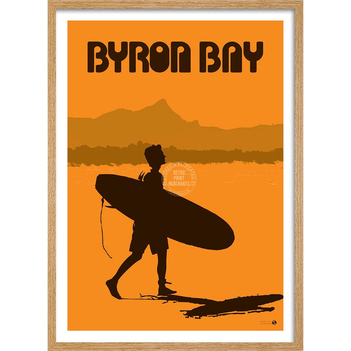 Surf Byron Bay With Mount Warning | Australia Print Art