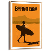 Surf Byron Bay With Mount Warning | Australia Print Art