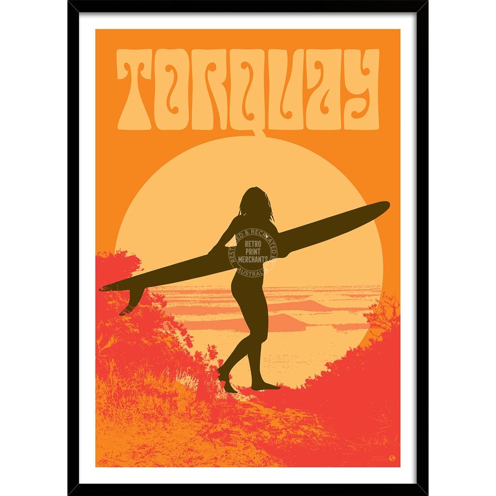Surf Torquay | Australia A3 297 X 420Mm 11.7 16.5 Inches / Framed Print - Black Timber Art