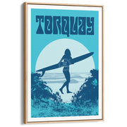 Surf Torquay | Australia A3 297 X 420Mm 11.7 16.5 Inches / Canvas Floating Frame - Natural Oak