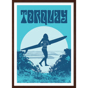 Surf Torquay | Australia A3 297 X 420Mm 11.7 16.5 Inches / Framed Print - Dark Oak Timber Art
