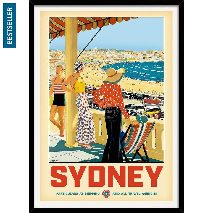 Sydney Bondi Beach | Australia 422Mm X 295Mm 16.6 11.6 A3 / Black Print Art