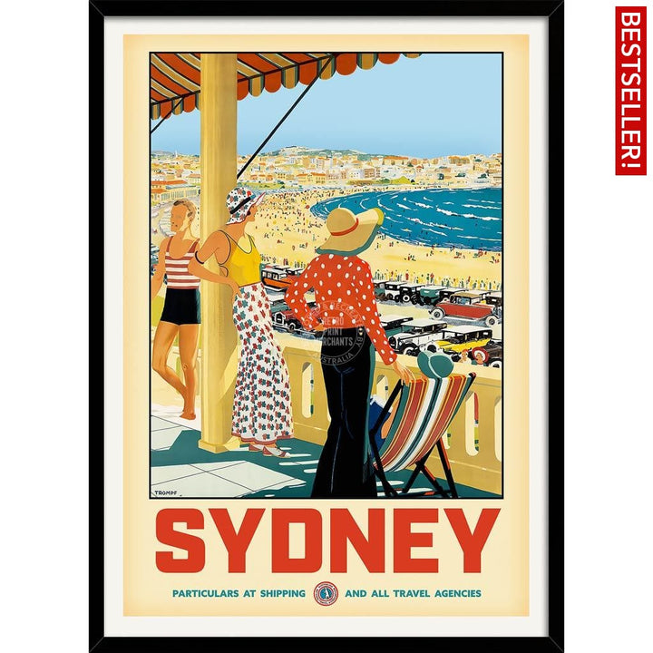 Sydney Bondi Beach | Australia 422Mm X 295Mm 16.6 11.6 A3 / Black Print Art