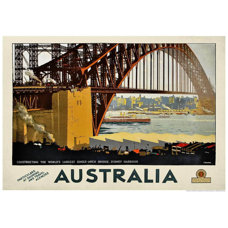Sydney Harbour Bridge | Australia 422Mm X 295Mm 16.6 11.6 A3 / Unframed Print Art