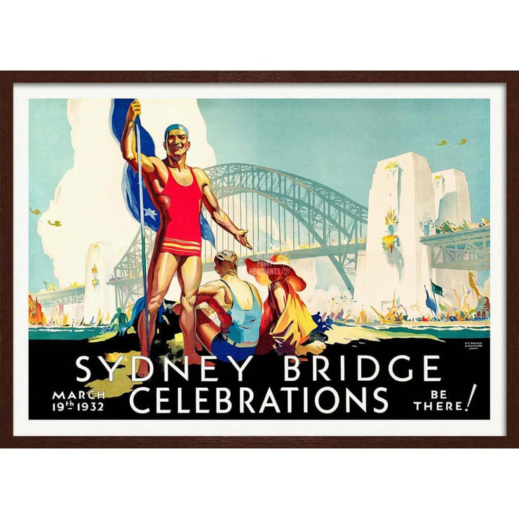 Sydney Harbour Bridge Opening | Australia 422Mm X 295Mm 16.6 11.6 A3 / Dark Oak Print Art