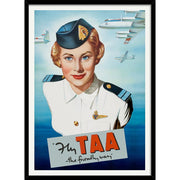 Taa Airline | Australia 422Mm X 295Mm 16.6 11.6 A3 / Black Print Art