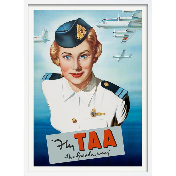Taa Airline | Australia 422Mm X 295Mm 16.6 11.6 A3 / White Print Art