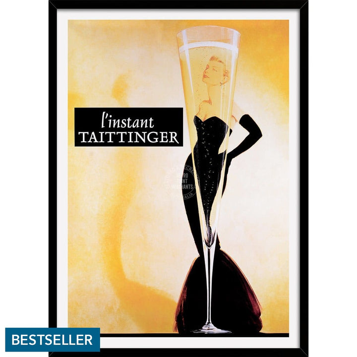 Taittinger Champagne | France A3 297 X 420Mm 11.7 16.5 Inches / Framed Print - Black Timber Art