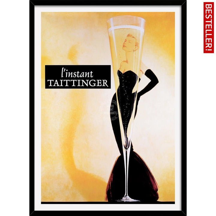 Taittinger Champagne | France A3 297 X 420Mm 11.7 16.5 Inches / Framed Print - Black Timber Art