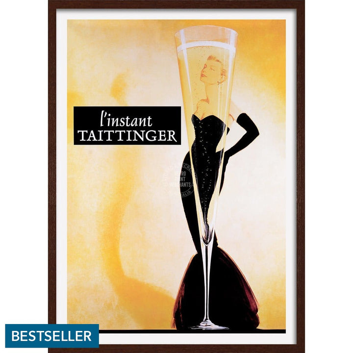 Taittinger Champagne | France A3 297 X 420Mm 11.7 16.5 Inches / Framed Print - Dark Oak Timber Art