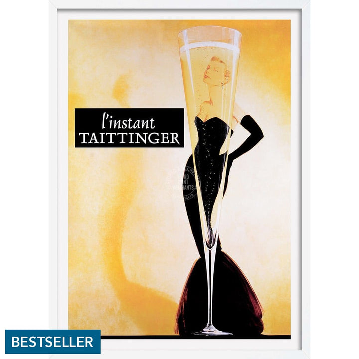 Taittinger Champagne | France A3 297 X 420Mm 11.7 16.5 Inches / Framed Print - White Timber Art