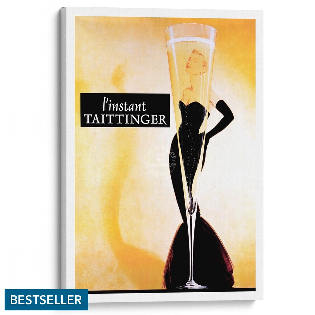 Taittinger Champagne | France A3 297 X 420Mm 11.7 16.5 Inches / Stretched Canvas Print Art