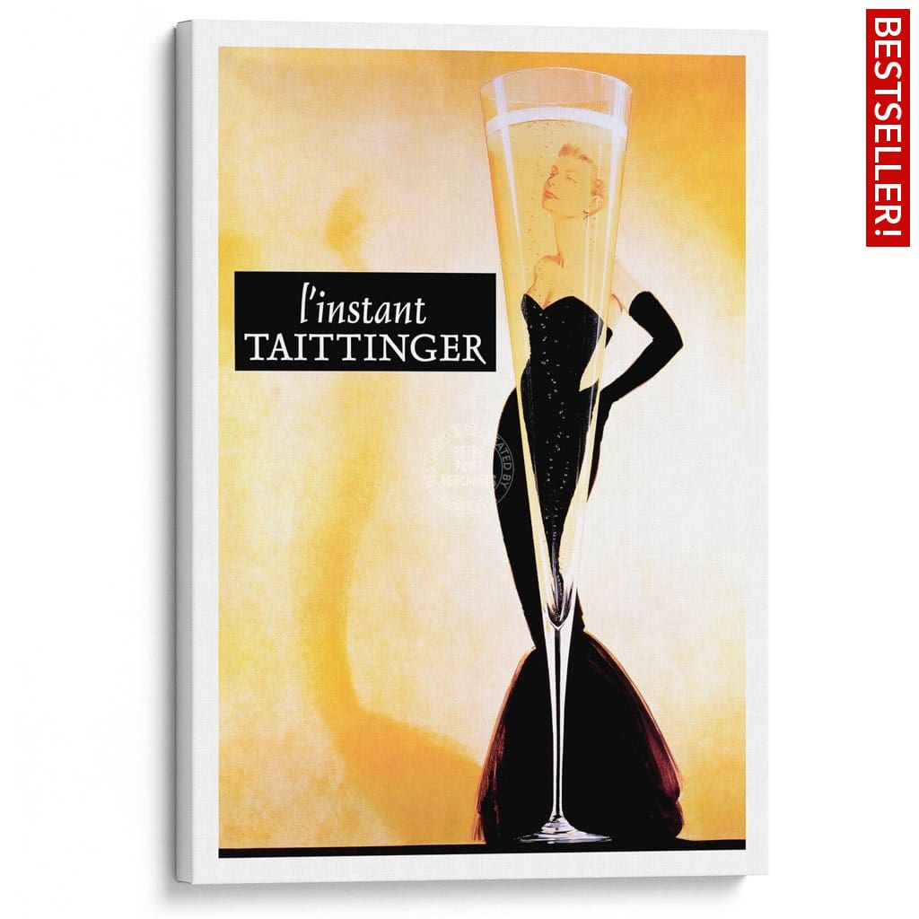 Taittinger Champagne | France A3 297 X 420Mm 11.7 16.5 Inches / Stretched Canvas Print Art