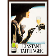 Taittinger Woman | France A4 210 X 297Mm 8.3 11.7 Inches / Framed Print: Chocolate Oak Timber Print