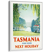 Tasmania | Australia A4 210 X 297Mm 8.3 11.7 Inches / Canvas Floating Frame: White Timber Print Art