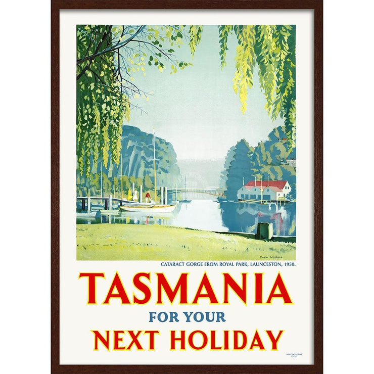 Tasmania | Australia A4 210 X 297Mm 8.3 11.7 Inches / Framed Print: Chocolate Oak Timber Print Art