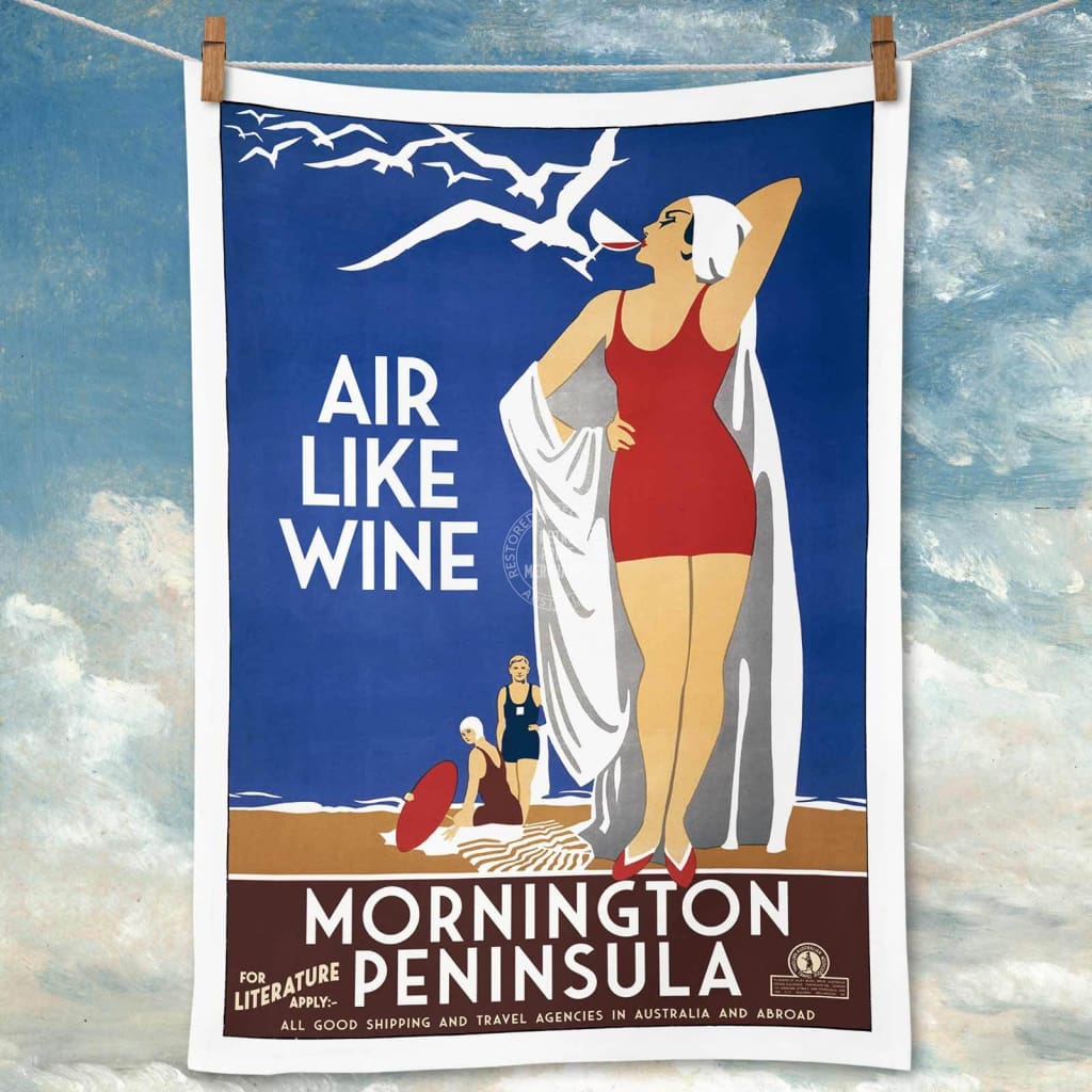 Linen Tea Towel | Air Like Wine Linen Tea Towel