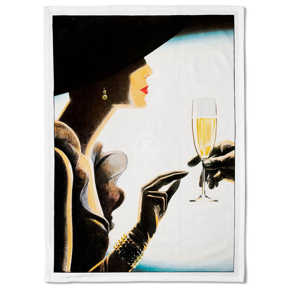 Linen Tea Towel | Champagne Woman Linen Tea Towel