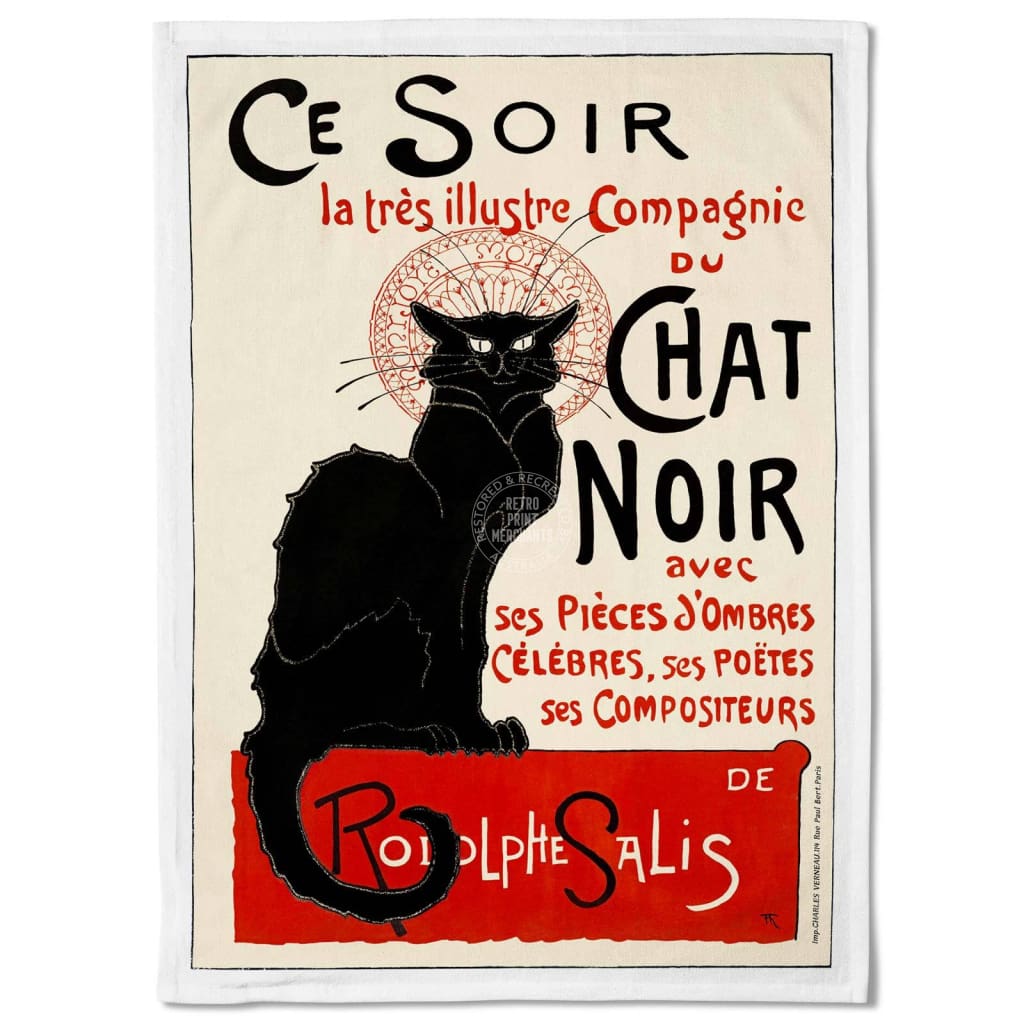Linen Tea Towel | Le Chat Noir Linen Tea Towel