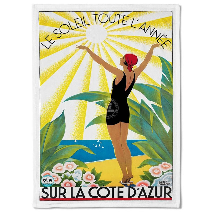 Available Mid July - Linen Tea Towel | Cote Dazur Linen Tea Towel