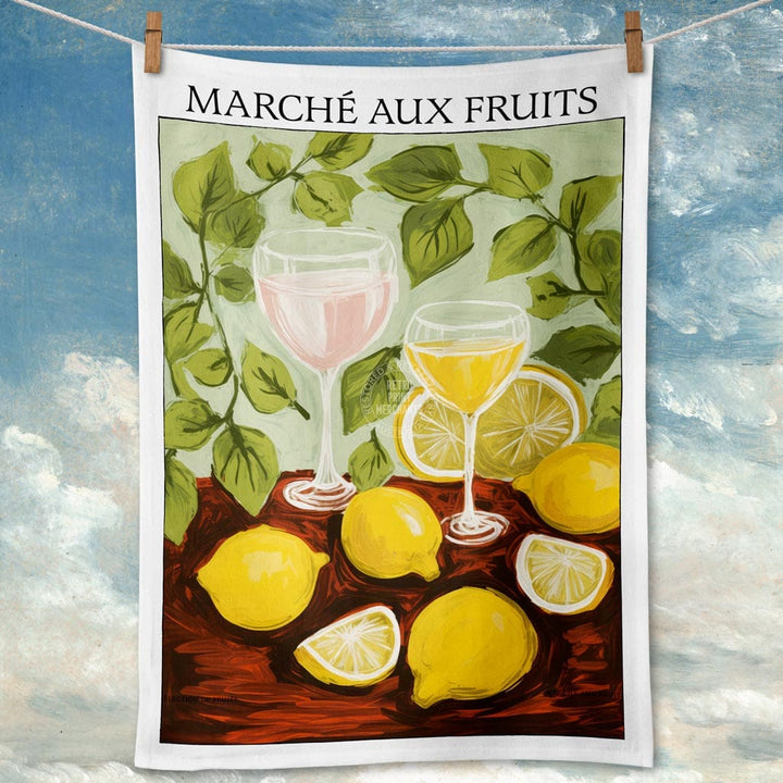 Linen Tea Towel | Marche Aux Fruits Linen Tea Towel