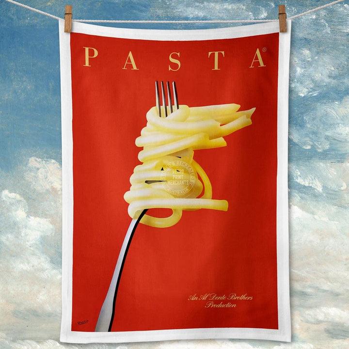 Available Mid July - Linen Tea Towel | Pasta Al Dente Linen Tea Towel