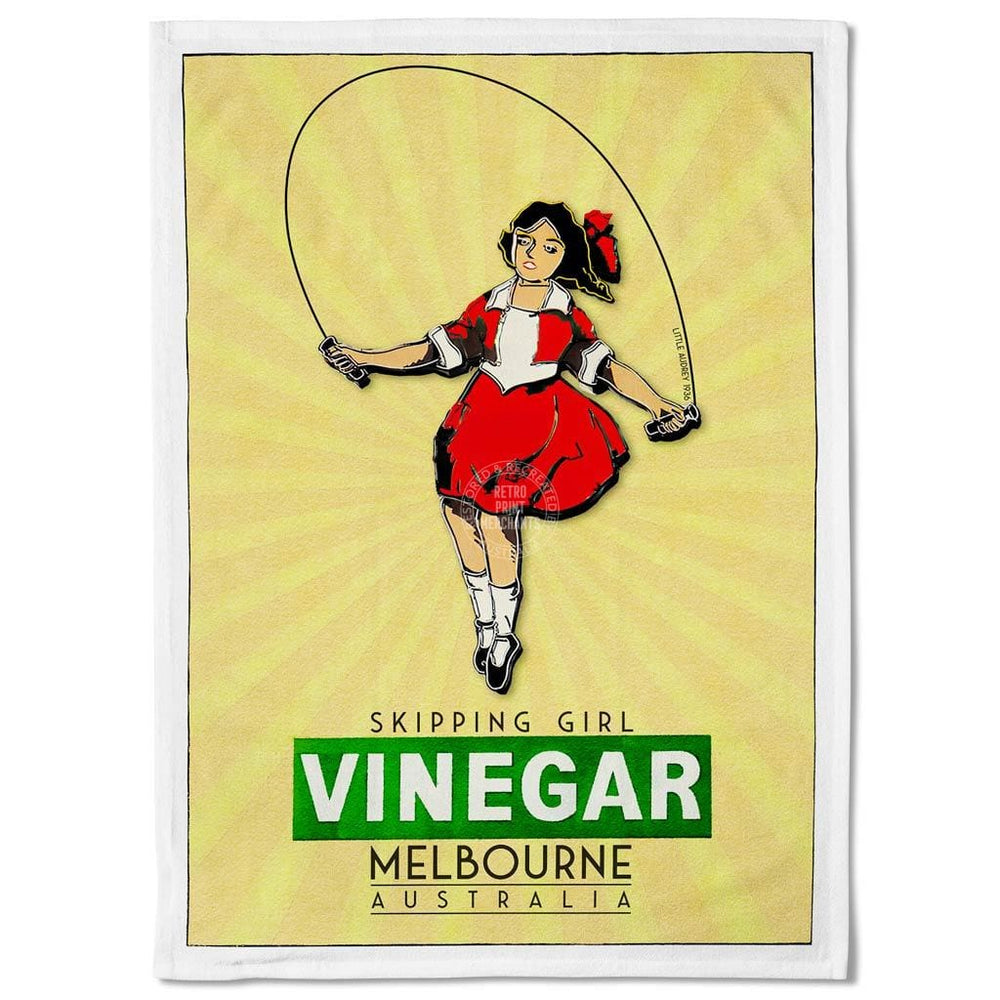 Available Mid July - Linen Tea Towel | Skipping Girl Linen Tea Towel
