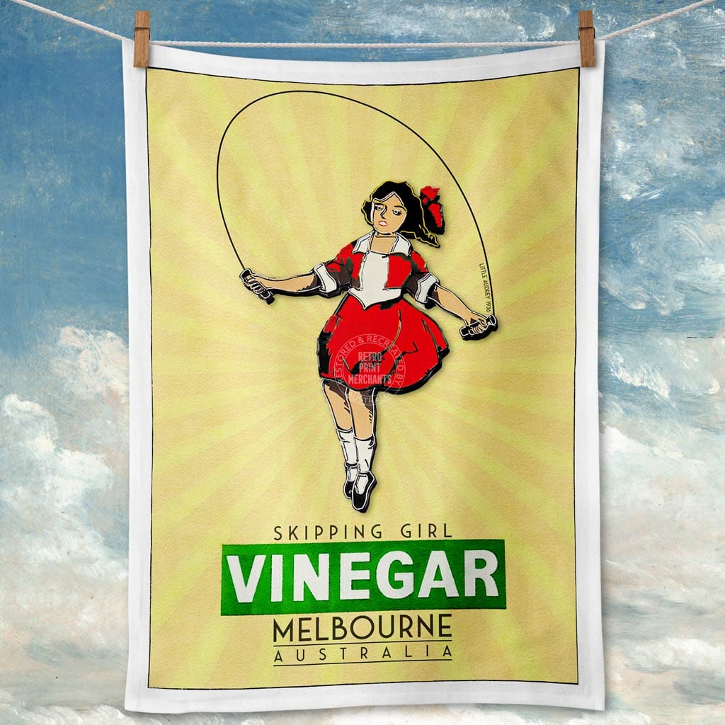 Available Mid July - Linen Tea Towel | Skipping Girl Linen Tea Towel