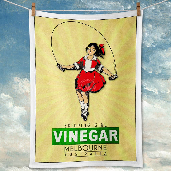Available Mid July - Linen Tea Towel | Skipping Girl Linen Tea Towel