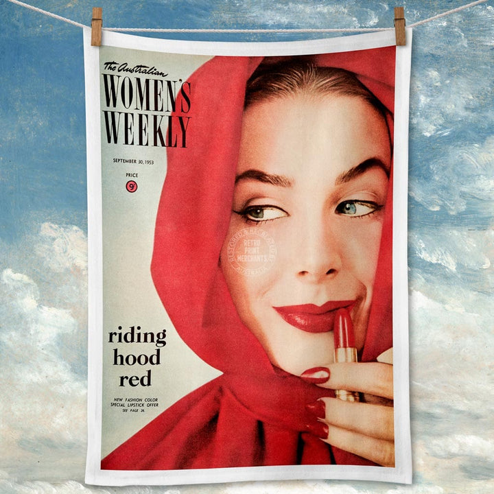 Linen Tea Towel | The Australian Women’s Weekly Riding Hood Red Linen Tea Towel