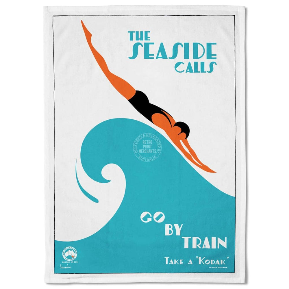 Linen Tea Towel | The Seaside Calls Linen Tea Towel