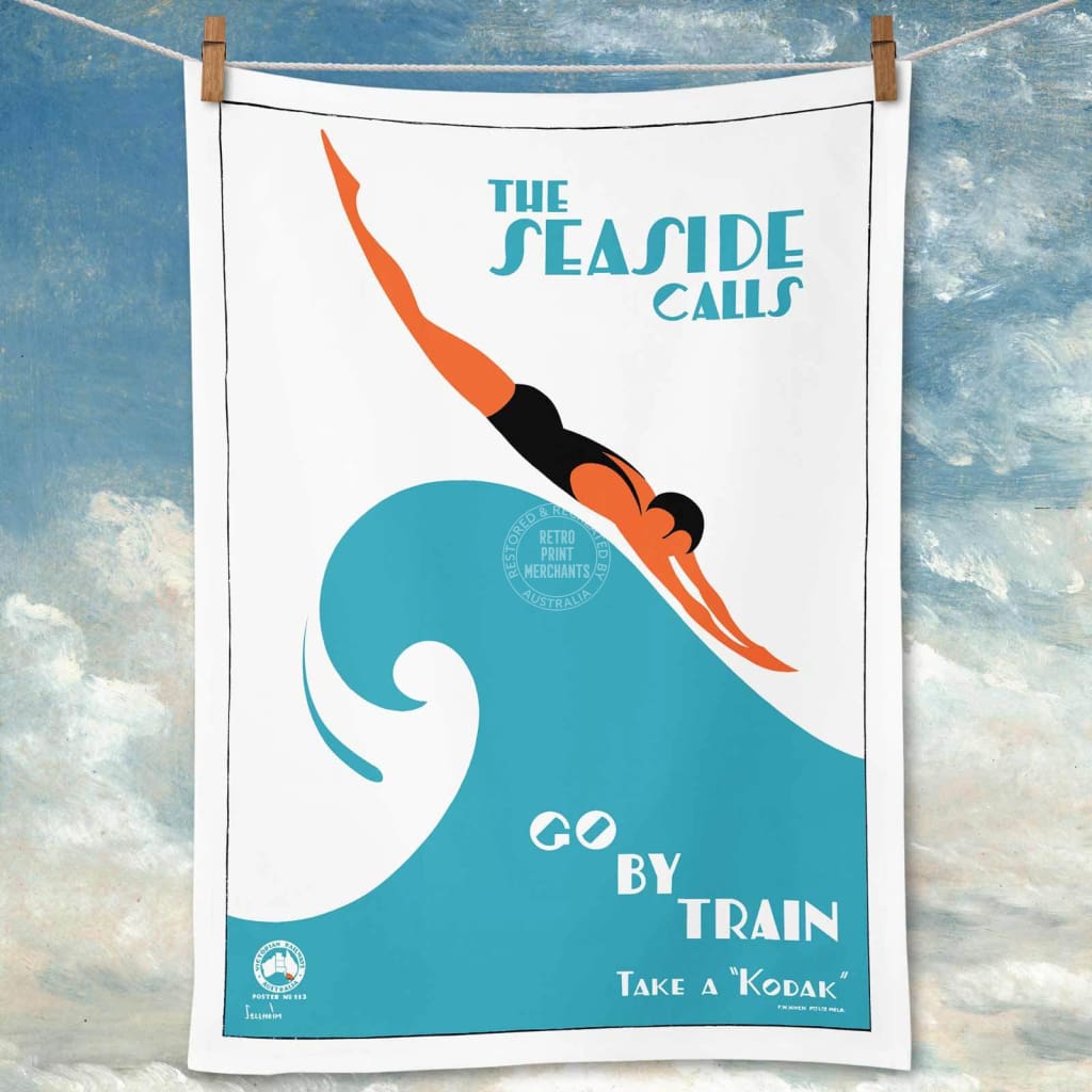 Linen Tea Towel | The Seaside Calls Linen Tea Towel
