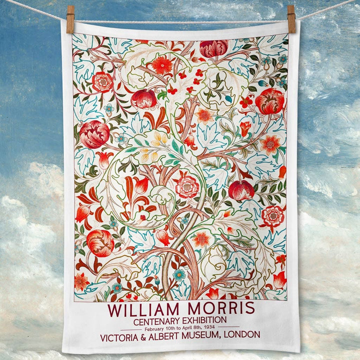 Linen Tea Towel | William Morris Flowers Linen Tea Towel