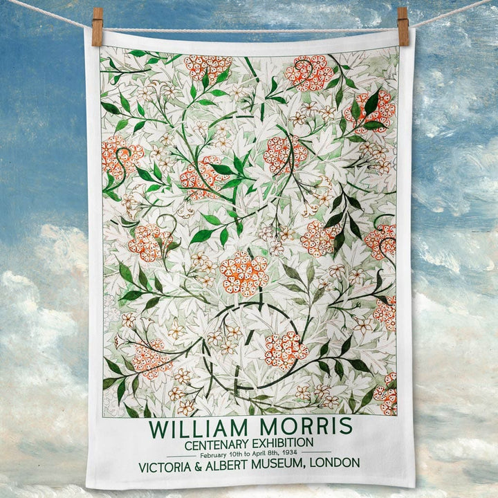 Linen Tea Towel | William Morris Jasmine Linen Tea Towel