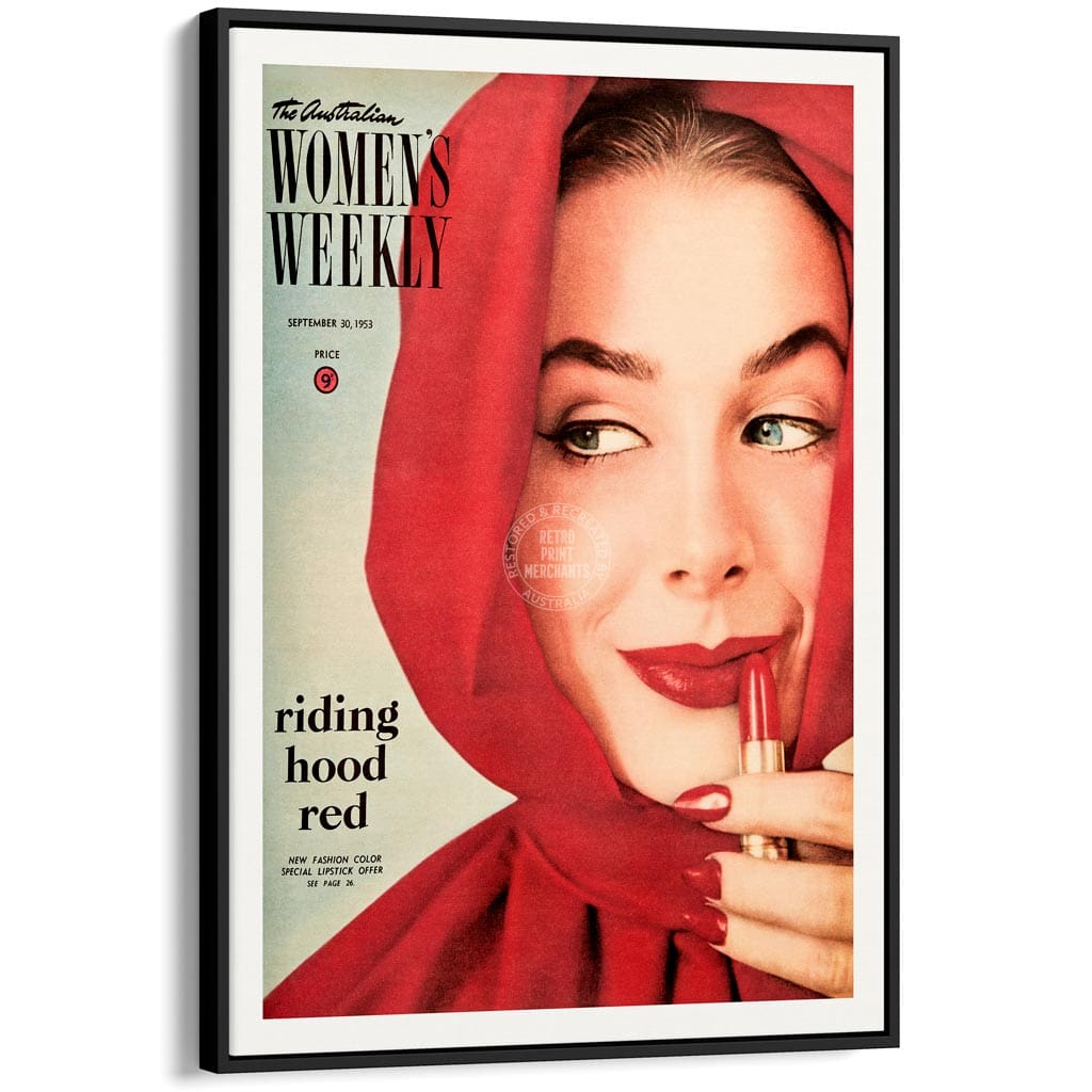 The Australian Women’s Weekly 1953 Riding Hood Red | Australia A3 297 X 420Mm 11.7 16.5 Inches /