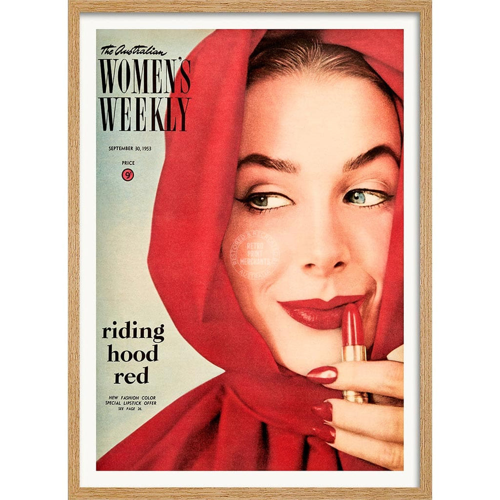 The Australian Women’s Weekly 1953 Riding Hood Red | Australia A3 297 X 420Mm 11.7 16.5 Inches /