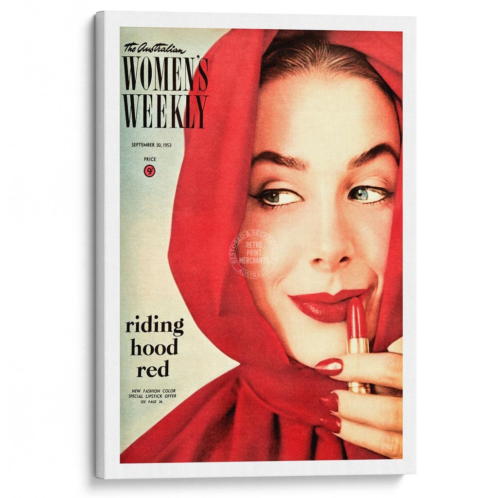 The Australian Women’s Weekly 1953 Riding Hood Red | Australia A3 297 X 420Mm 11.7 16.5 Inches /