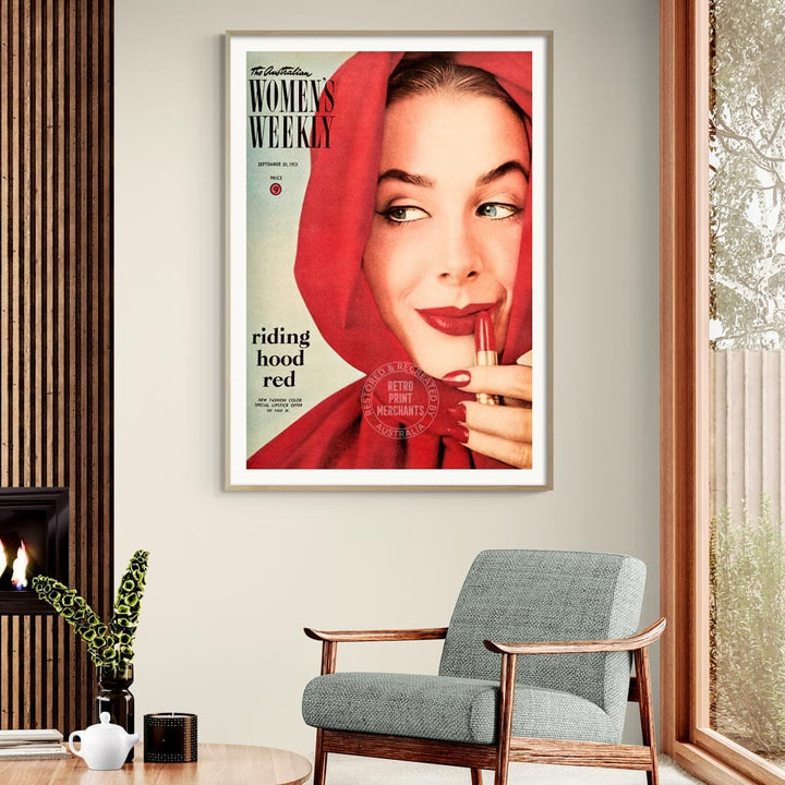 The Australian Women’s Weekly 1953 Riding Hood Red | Australia A3 297 X 420Mm 11.7 16.5 Inches /