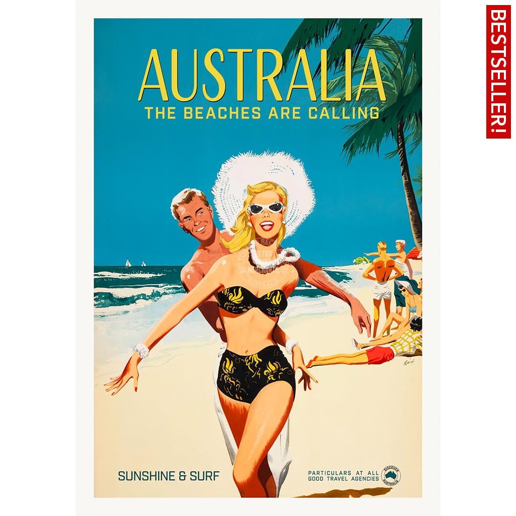 The Beaches Are Calling | Australia A3 297 X 420Mm 11.7 16.5 Inches / Unframed Print Art