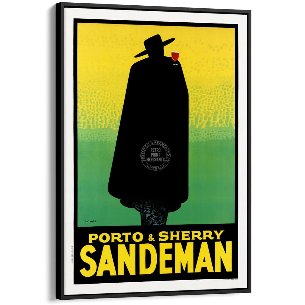 The Sandeman Don | Uk A4 210 X 297Mm 8.3 11.7 Inches / Canvas Floating Frame: Black Timber Print Art