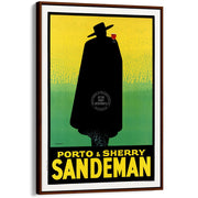 The Sandeman Don | Uk A4 210 X 297Mm 8.3 11.7 Inches / Canvas Floating Frame: Chocolate Oak Timber
