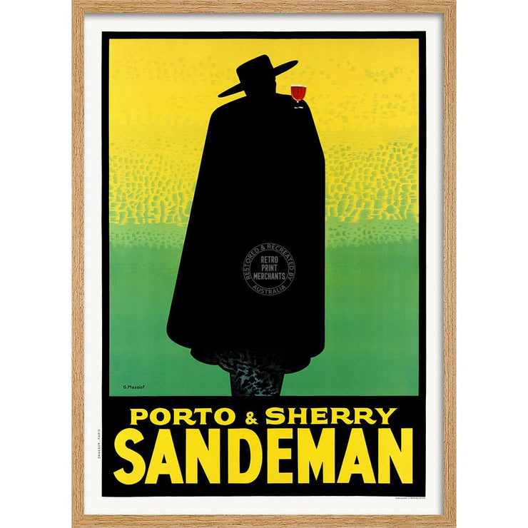 The Sandeman Don | Uk A4 210 X 297Mm 8.3 11.7 Inches / Framed Print: Natural Oak Timber Print Art