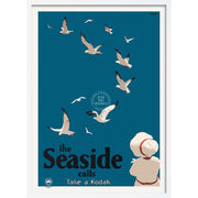 The Seaside Gulls | Australia A3 297 X 420Mm 11.7 16.5 Inches / Framed Print - White Timber Art