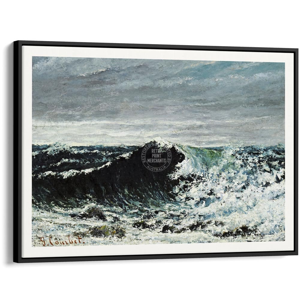 The Wave | France A3 297 X 420Mm 11.7 16.5 Inches / Canvas Floating Frame: Black Timber Print Art