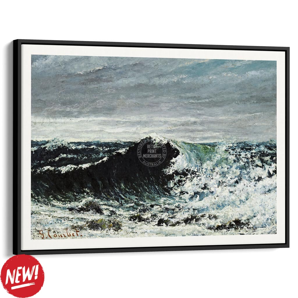 The Wave | France A3 297 X 420Mm 11.7 16.5 Inches / Canvas Floating Frame: Black Timber Print Art